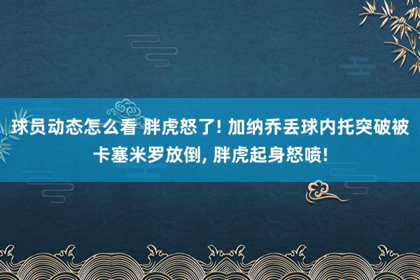 球员动态怎么看 胖虎怒了! 加纳乔丢球内托突破被卡塞米罗放倒, 胖虎起身怒喷!