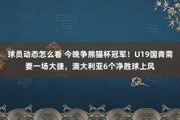 球员动态怎么看 今晚争熊猫杯冠军！U19国青需要一场大捷，澳大利亚6个净胜球上风