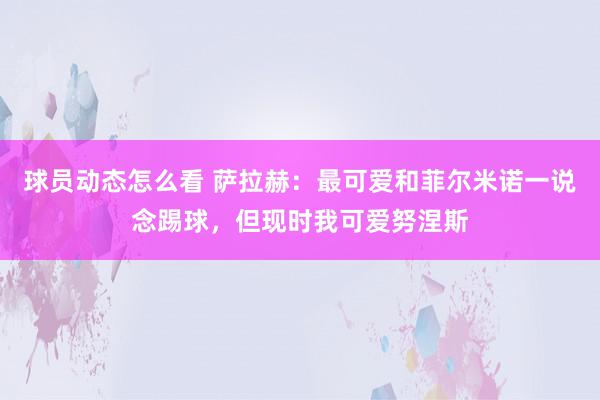 球员动态怎么看 萨拉赫：最可爱和菲尔米诺一说念踢球，但现时我可爱努涅斯