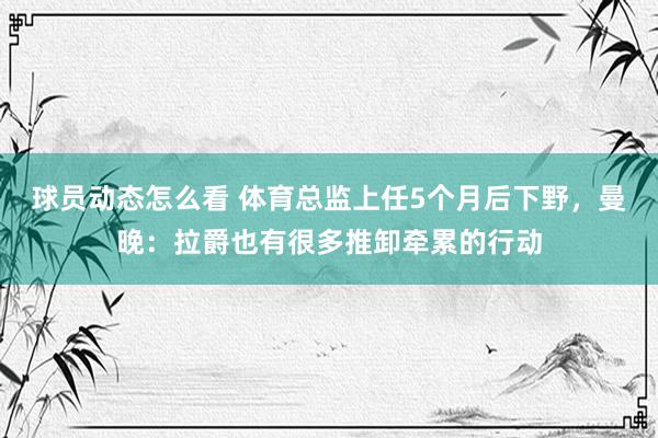 球员动态怎么看 体育总监上任5个月后下野，曼晚：拉爵也有很多推卸牵累的行动