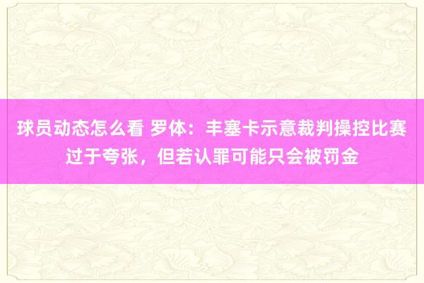 球员动态怎么看 罗体：丰塞卡示意裁判操控比赛过于夸张，但若认罪可能只会被罚金