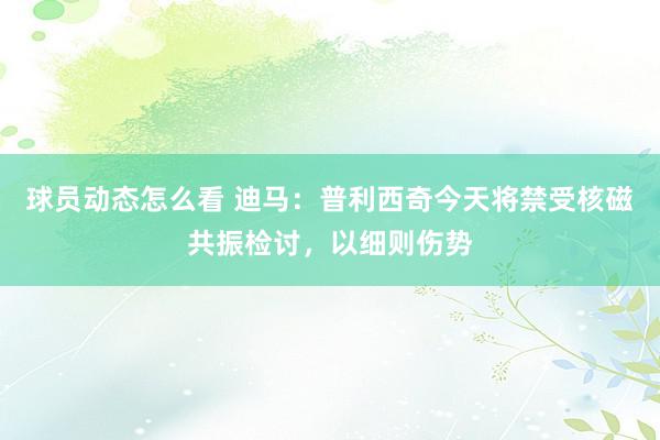 球员动态怎么看 迪马：普利西奇今天将禁受核磁共振检讨，以细则伤势