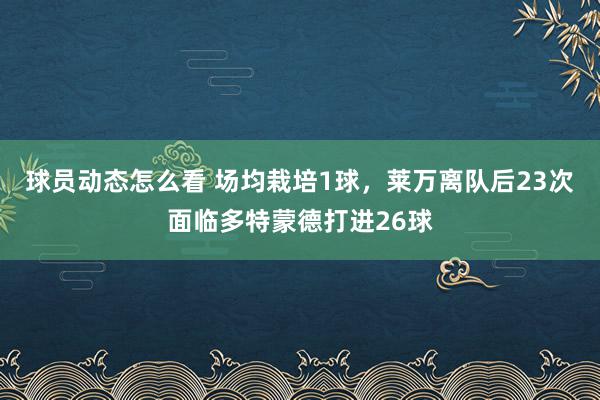 球员动态怎么看 场均栽培1球，莱万离队后23次面临多特蒙德打进26球