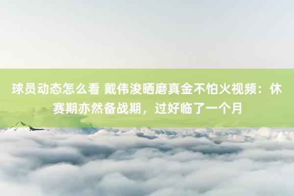 球员动态怎么看 戴伟浚晒磨真金不怕火视频：休赛期亦然备战期，过好临了一个月