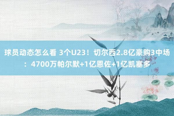 球员动态怎么看 3个U23！切尔西2.8亿豪购3中场：4700万帕尔默+1亿恩佐+1亿凯塞多