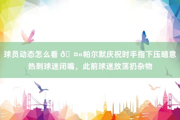 球员动态怎么看 🤫帕尔默庆祝时手指下压暗意热刺球迷闭嘴，此前球迷放荡扔杂物