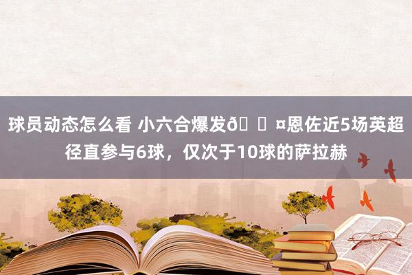 球员动态怎么看 小六合爆发😤恩佐近5场英超径直参与6球，仅次于10球的萨拉赫