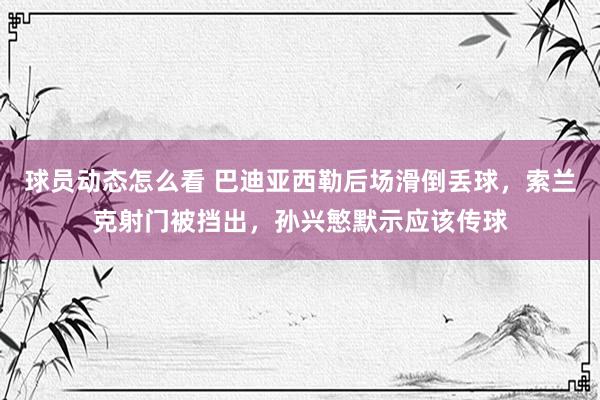 球员动态怎么看 巴迪亚西勒后场滑倒丢球，索兰克射门被挡出，孙兴慜默示应该传球