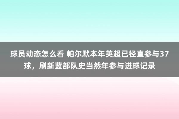 球员动态怎么看 帕尔默本年英超已径直参与37球，刷新蓝部队史当然年参与进球记录