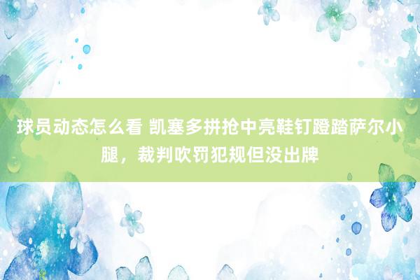 球员动态怎么看 凯塞多拼抢中亮鞋钉蹬踏萨尔小腿，裁判吹罚犯规但没出牌