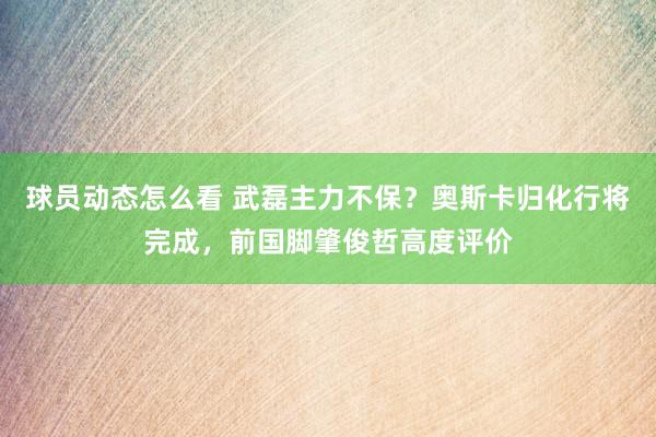 球员动态怎么看 武磊主力不保？奥斯卡归化行将完成，前国脚肇俊哲高度评价