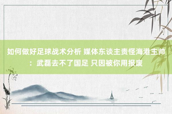 如何做好足球战术分析 媒体东谈主责怪海港主帅：武磊去不了国足 只因被你用报废