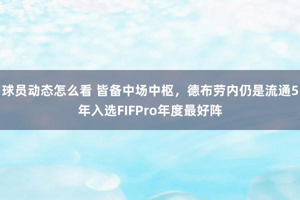 球员动态怎么看 皆备中场中枢，德布劳内仍是流通5年入选FIFPro年度最好阵